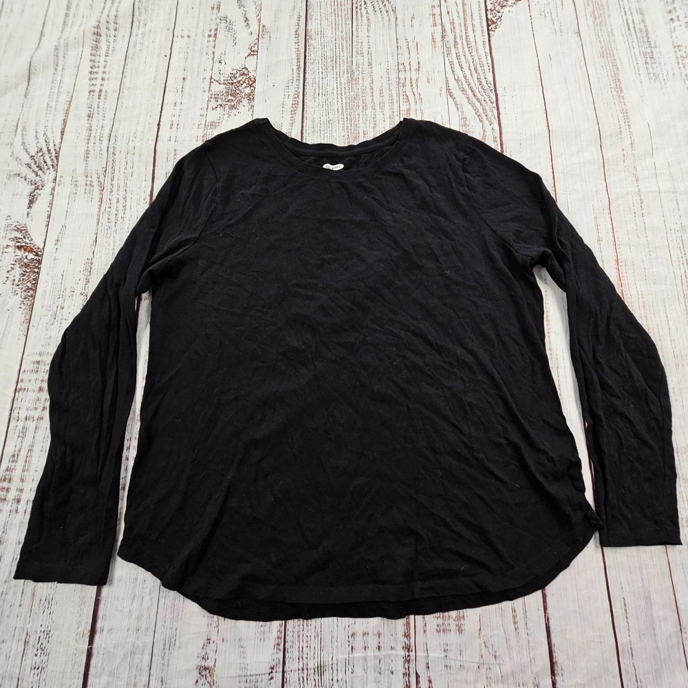 Old Navy Everywear Black Long Sleeve Cotton T-Shirt Women's 3XL